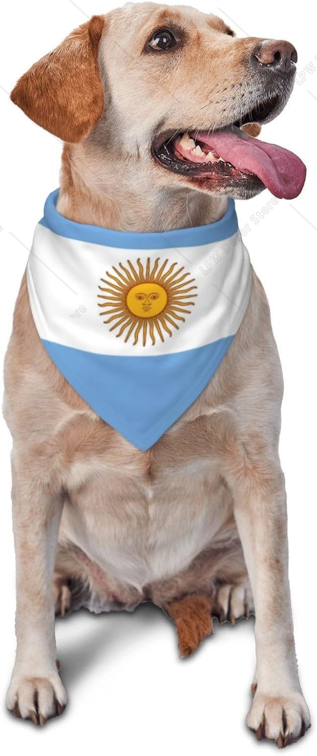 Dog Bandana Scarf - Arjantin Bayrağı Köpek Bandanası Ayarlanabilir Önlük