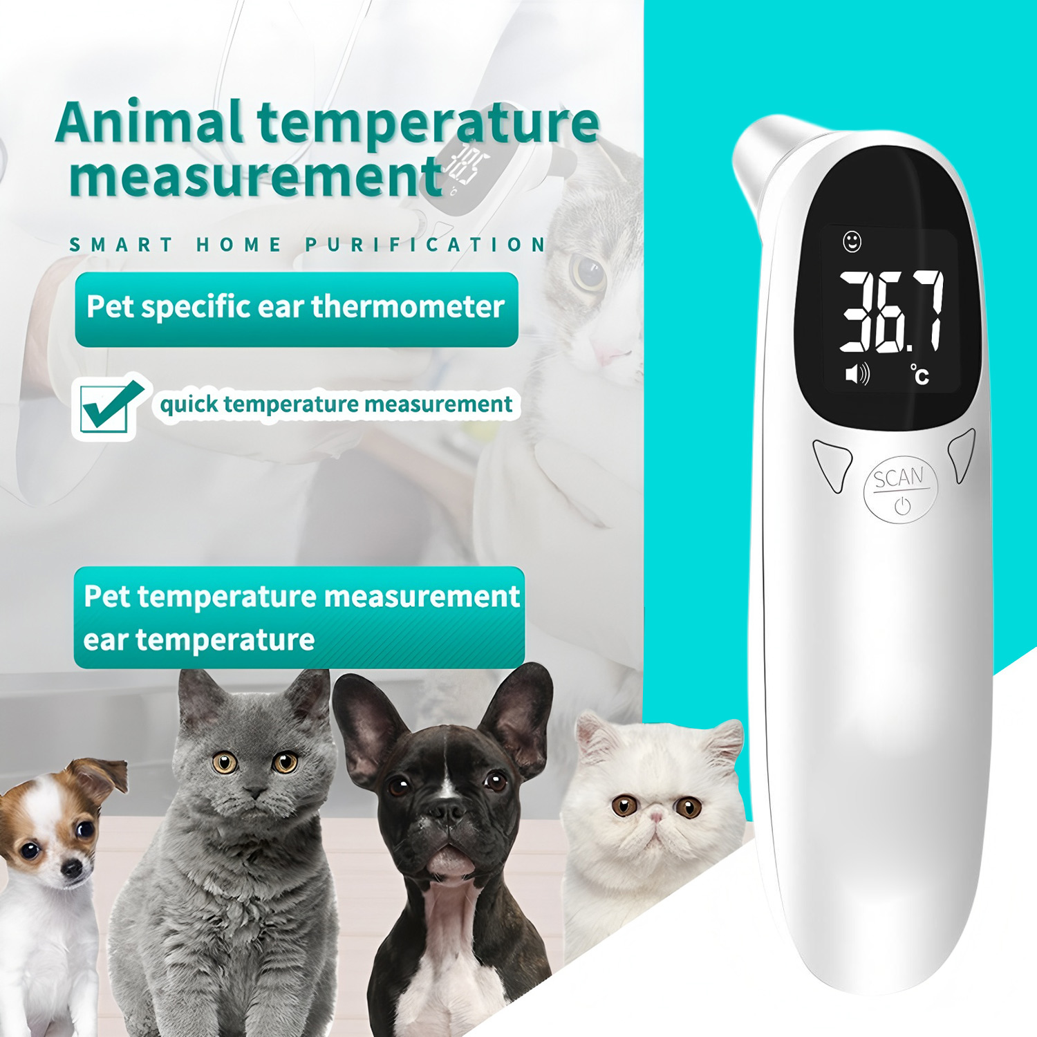 Pet Supplies Discount - Evcil Hayvan Kulak Dijital Termometresi Temassız