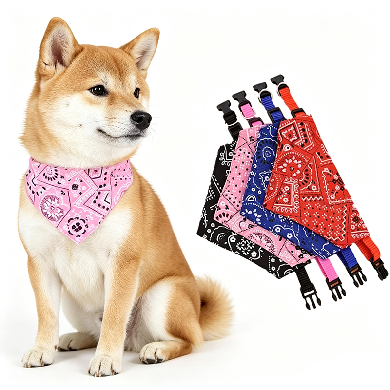 Dog Bandana Scarf - Ayarlanabilir Evcil Hayvan Üçgen Bandanası, Baskılı