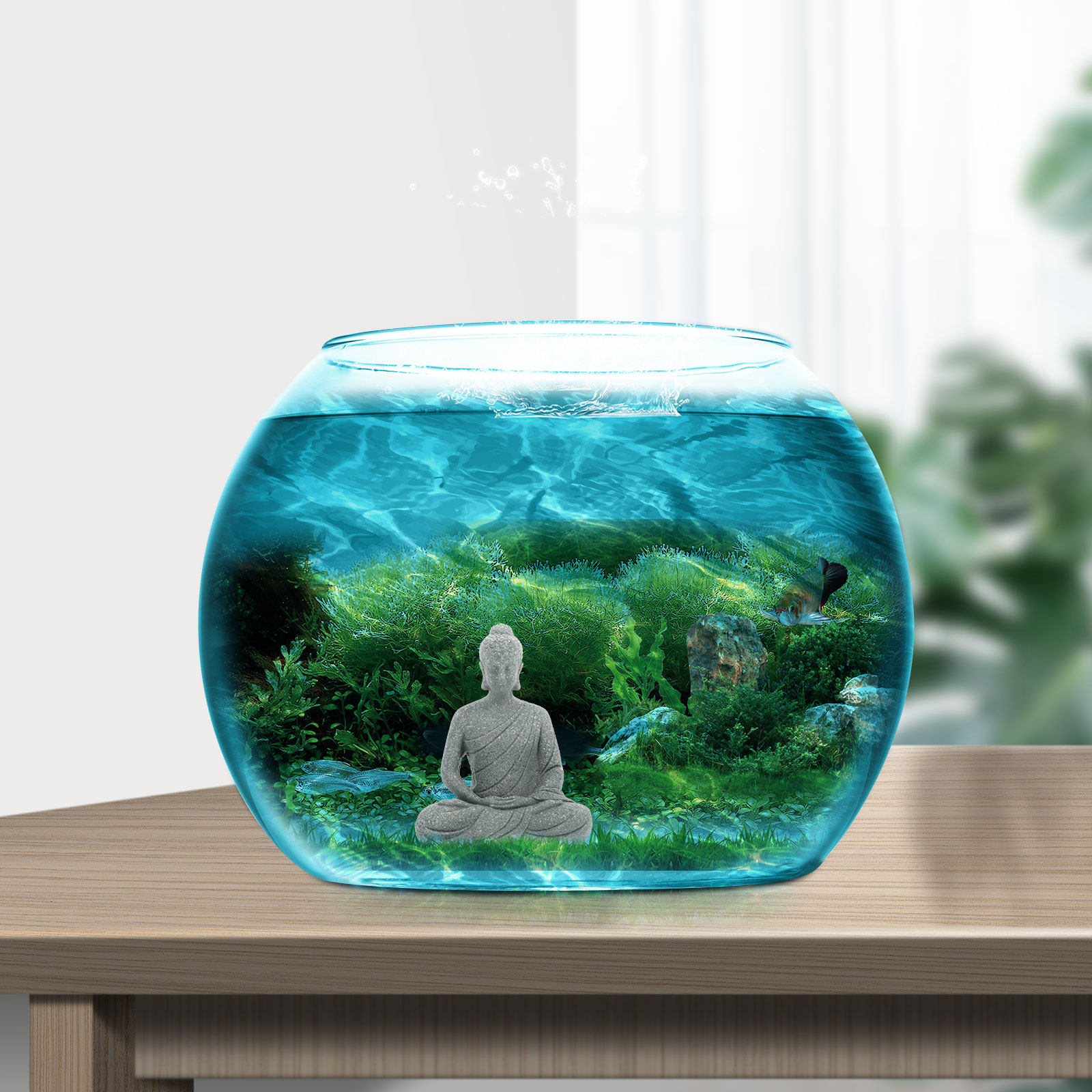 Mini Buda Heykeli Reçine Akvar - Aquarium Fish Tank incelemesi ve fiyatı